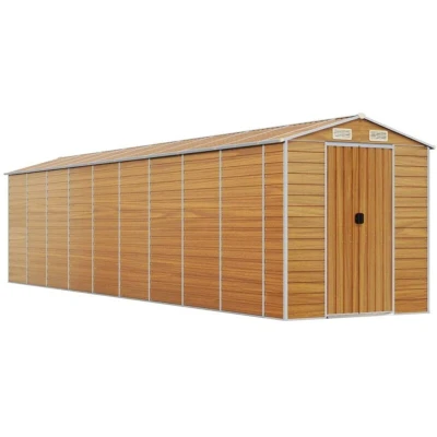 Image of vidaXL Garden Shed Light Brown 191x810x198 cm Galvanised Steel