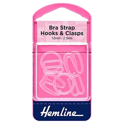 Image of Hemline Bra Hooks &amp; Clasps 12mm Clear H470.12.C