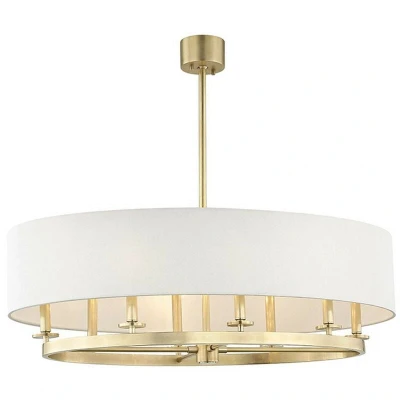 Image of Durham 8 Light Island Brass, Linen