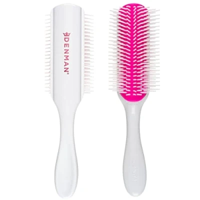 Image of Denman Curly Hair Brush D4 (Cherry Blossom) 9 Row Styling For Styling, Smoothing Longer and Defining Curls Women Men