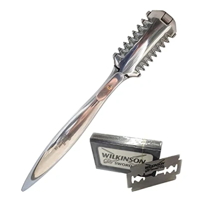 Image of SANDBROS PRO Hair Cutting Trimmer Razor, Hairdressing Styling Razor Shaper Thinning Combs Texturizer THR