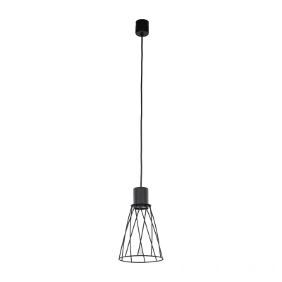 Image of Modesto 16cm Wire Frame Pendant Ceiling Light Black 1xE27
