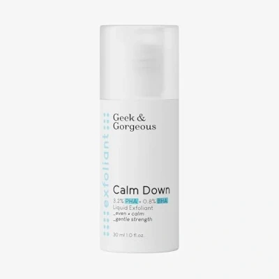Image of Geek &amp; Gorgeous Calm Down 4% PHA + BHA liquid exfoliant, gives healthy glow while soothing, protecting hydrating skin all types, 30ml