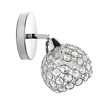 Image of Modern Crystal Wall Lamp E14 Adjustable Bedside Light for Bedroom Living Room Shade Sconce Lighting