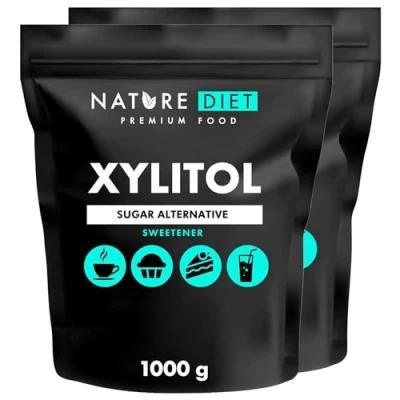 Image of Nature Diet Xylitol 2 x 1 kg 100% natural sugar substitute vegetable sweetener low glycemic index caloric content