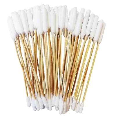 Image of Pirbright Pet Company Extra Large 15cm Dog Cotton Bud Ear Cleaner Long Bamboo Buds For Cleaning Animals Ears (50 Pack Double End Buds)