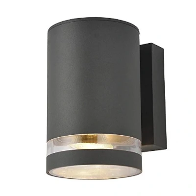Image of LITECRAFT Helo Wall Light Outdoor Up or Down Garden IP44 Fitting Dark Grey