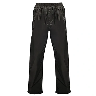 Image of Regatta Pro Mens Packaway Waterproof Breathable Overtrousers (Large) (Black)