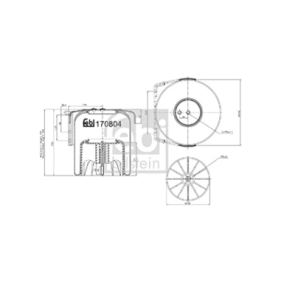 Image of 0041297178, 041297178, 41297178, 500042591 Boot, air suspension FEBI BILSTEIN 170804 Rear Axle
