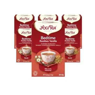 Image of Yogi Tea, Bedtime Rooibos Vanilla, Organic Herbal Blend of Rooibos, Chamomile Flowers and 6 Packs x 17 Tea Bags (102 Teabags Total)