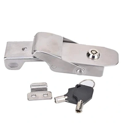 Image of Toggle Latch, 1PC Stainless Steel Self Locking Buckle with Key, Cabinet Tool, 304 Spring Latch Clamp Box (A108B 3)