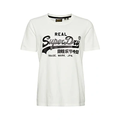 Image of Superdry Women&#039;s Printed T Shirt, White, 8 (XS)