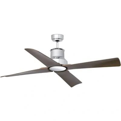 Image of Winche Large Ceiling Fan Chrome, Wood Optional LED Light Sold Separately