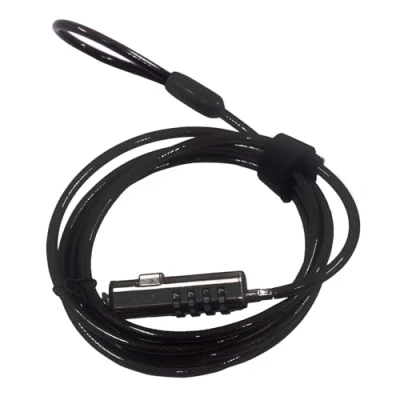 Image of Ewent Security Cable with Combination Lock,Universal for Notebooks,Laptops,PCs,Projectors,Tablet and Smartphone,Durable Steel NANO Slots, 1.8 M LongCable