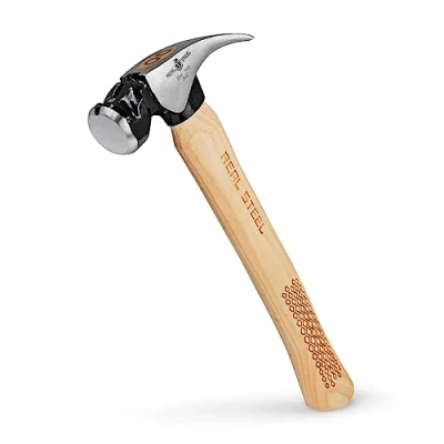Image of REAL STEEL 20 Oz Magnetic Head Rip Claw Framing Hammer with Hickory Handle Smooth Face 0402