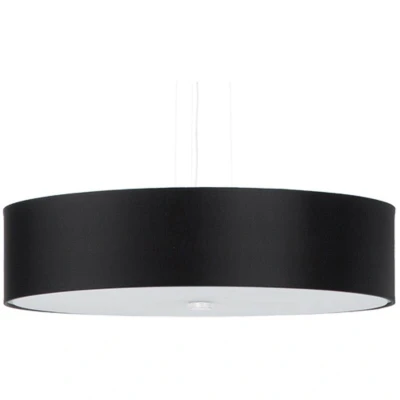Image of Skala Cylindrical Pendant Light Black 50cm E27