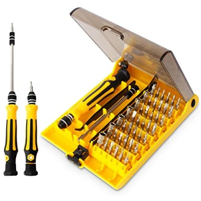 Image of 45 in 1 Mini Screwdriver Set, VCOO Torx Bit Tools Small Precision Kit with Tweezers &amp; Extension Shaft for Repair or Maintenance