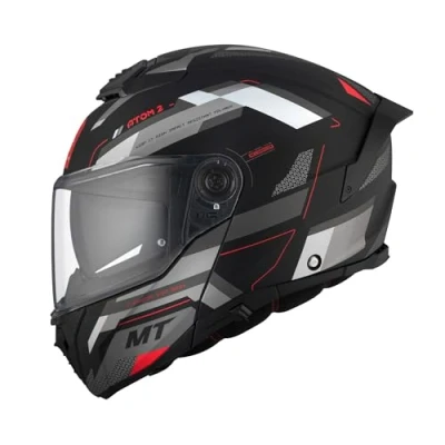 Image of MT Motorcycle Helmet Modular Flip Front Atom 2 Bast D5 Matt Black Grey