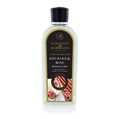 Image of ASHLEIGH &amp; BURWOOD Rhubarb Rose Lamp Fragrance 500 ml Made in the UK Fruity Scent