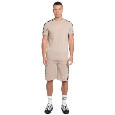 Image of Bench Mens Chuckles Crew Neck Short Sleeve Camo T Shirt Tee Top Stone L
