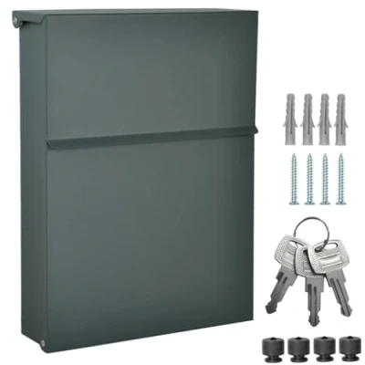 Image of ALSTEN TECH Designer Wall Letter Box without Newspaper Compartment Anthracite Grey Matt RAL 7016 Mini 30 x 23 cm