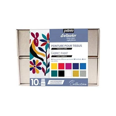 Image of Pebeo Setacolor Light Collection Set, Assorted, 45 ml (Pack of 10)