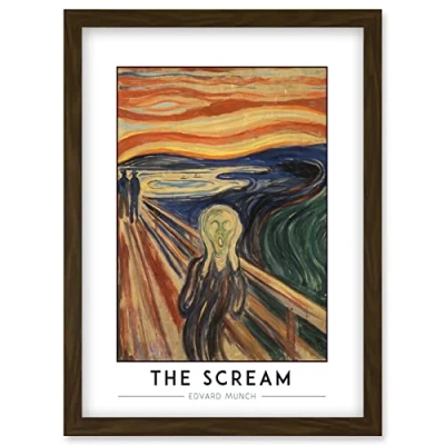 Image of Wee Blue Coo Edvard Munch The Scream Expressionist Painting Artwork Framed Wall Art Print A4