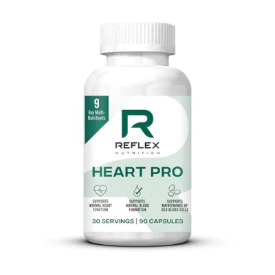 Image of Reflex Nutrition Heart Pro for Blood Pressure and Healthy Cholesterol Comprehensive Cardio Support with Garlic, Vitamin B12, Potassium, Cocoa, Ginger Boost Health &amp; Circulation (90 Capsules)