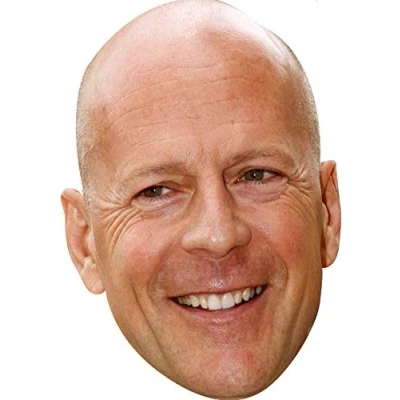 Image of FoxyPrinting Bruce Willis Celebrity Cardboard Party Face Mask Fancy Dress