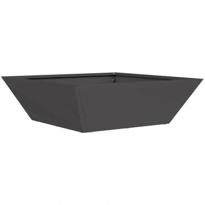 Image of vidaXL Metal Planter Black 50 x 15 cm Decorative Inlays