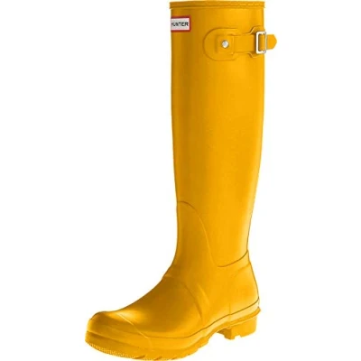 Image of Hunter Women High Wellington Ankle Boots, Yellow (Yellow/Ryl), 39 EU (6 UK)