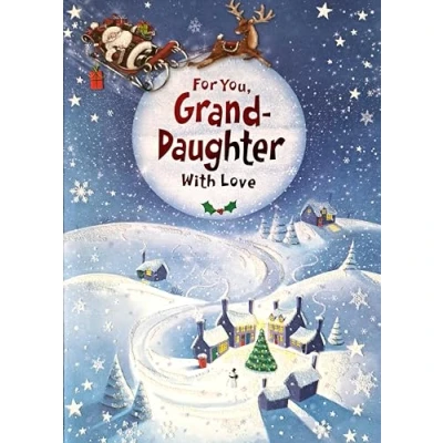Image of For You, Grand Daughter With Love. Christmas Card. 25x17cm