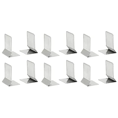 Image of OSCO Silver Wiremesh Bookends 6 Pack Pairs 12 Shelves &amp; Bookcases H17.5 x W12.5 D13 cm