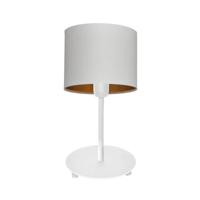 Image of Alba Table Lamp With Round Shade White, Gold 20cm