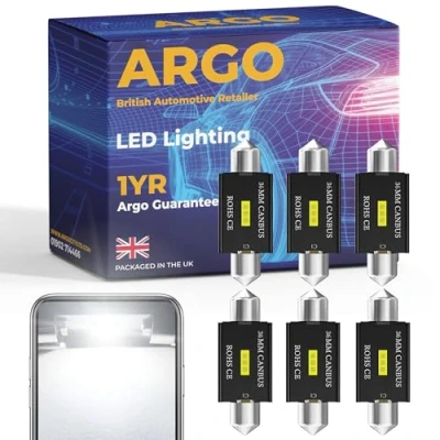 Image of 6 Pcs 36mm 239 Festoon C5w led Car Bulb License Number Plate 1860 Series Xenon White Interior lights 272 T4W Bright Dome Reading Map Lamps Boot Light Footwell Bulbs 12v