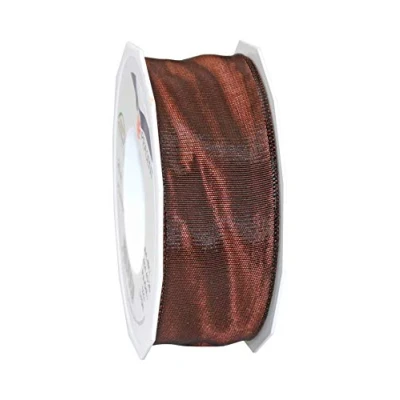 Image of Präsent Lyon Wired Taffeta Ribbon Espresso 40 mm Width, 25 m Length