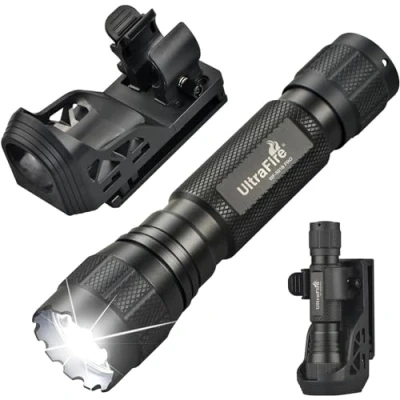 Image of ULTRAFIRE Tactical Torch with Holster, 1200 Lumens Single Mode LED Duty Belt Holder, for Law Enforcement, Patrol, Security, Outdoor, WF 501B PRO