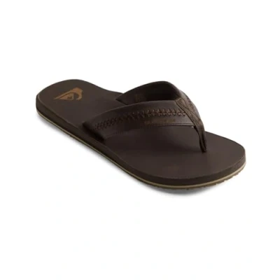 Image of Quiksilver Carver Tbar sandals, Men&#039;s, Size: 6, Dark brown Leather