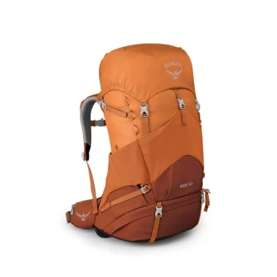 Image of Osprey Ace 50 Kids&#039; Backpacking for 8 14 Year Olds Orange Sunset O/S