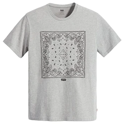 Image of Levi&#039;s Men&#039;s Graphic Crewneck Tee T Shirt, Bandana Bw Mhg, XS
