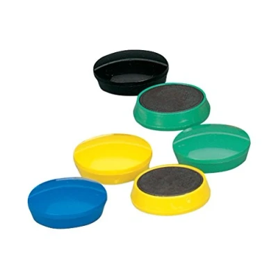 Image of 5 Star Office Round Plastic Covered Magnets 30mm Assorted [Pack 10]