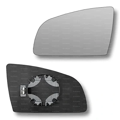 Image of Less4spares Replacement Wing Mirror Glass Left Compatible with Audi A3 2003 2008 CLIP ON Passnager Near Side N/S Heated Convex