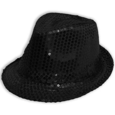 Image of Sofias Closet Sequin Sparkle Fancy Dress Trilby Hat Fedora Dance MJ Silver