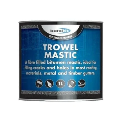 Image of Bond It Trowel Mastic Fibre Filled Bitumen Paint Roof Repair Compound (1L)