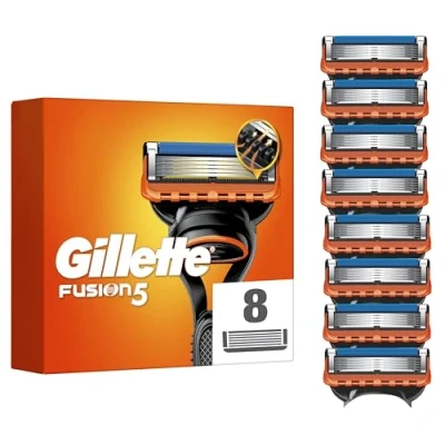 Image of Gillette Fusion5 Razor Blades Men, Pack of 8 Blade Refills with Precision Trimmer, 5 Anti Friction