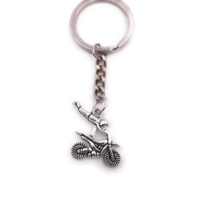 Image of H Customs Freestyle motocross bike keyring pendant silver metal