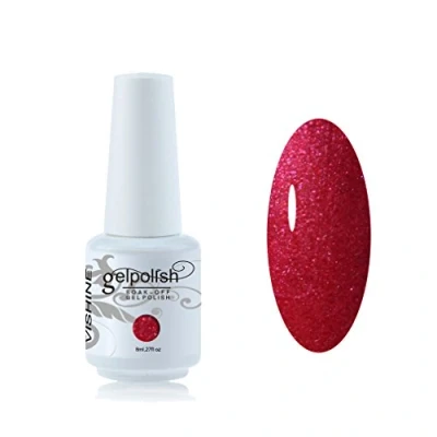 Image of Vishine 8ml Gelpolish UV LED Soak Off Varnish Color Gel Nail Polish Manicure Salon Shimmer Red #1430