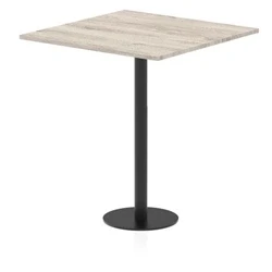 Image of Italia 1000mm Poseur Square Table Grey Oak Top 1145mm High Black Leg