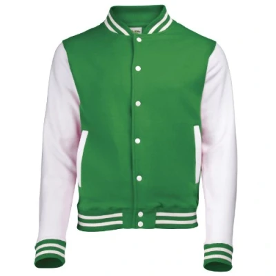 Image of AWDis Varsity Jacket JH043 (L, Kelly Green / White)
