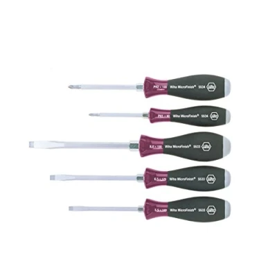 Image of Wiha 5533HK5 SoftFinish Flathead/Phillips Screwdriver Set 5 Piece